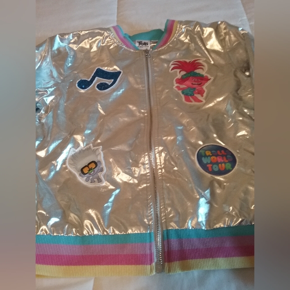 Trolls World Tour Metallic Patchwork Bomber Jacket - Picture 3 of 8